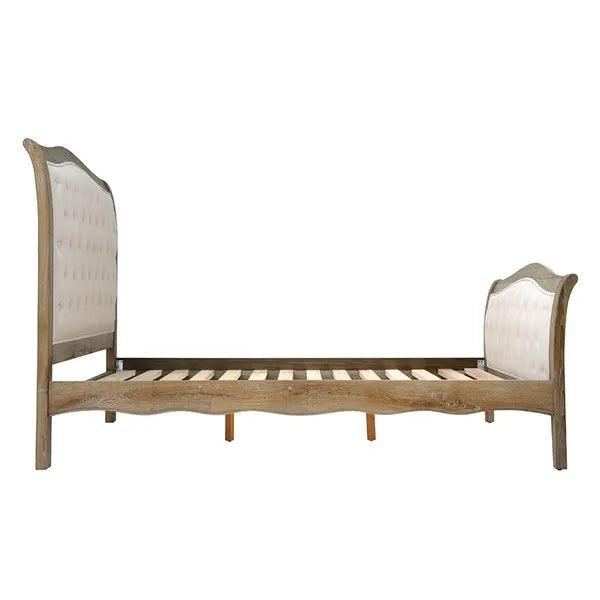 CAMILLE LIMEWASH OAK Buttoned 6ft Super King Bed Quality Furniture