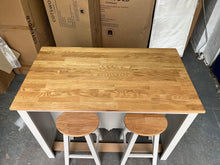 Load image into Gallery viewer, Portobello Grey Breakfast Bar Island with Stools. furniture delivered