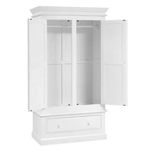 Load image into Gallery viewer, BURFORD IVORY/WARM WHITE
Double Wardrobe with Drawer Quality Furniture Clearance Ltd
