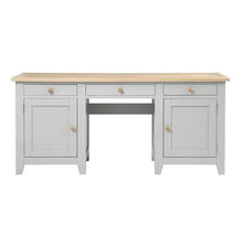 Load image into Gallery viewer, CHESTER DOVE GREY Double Pedestal Desk Quality Furniture Clearance Ltd