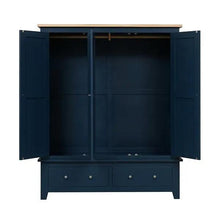 Load image into Gallery viewer, CHESTER MIDNIGHT BLUE Triple Wardrobe Quality Furniture Clearance Ltd