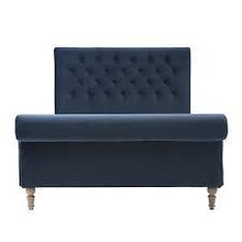 Load image into Gallery viewer, HILCOTT Petrol Velvet Kingsize Upholstered Bed Quality Furniture Clearance Ltd