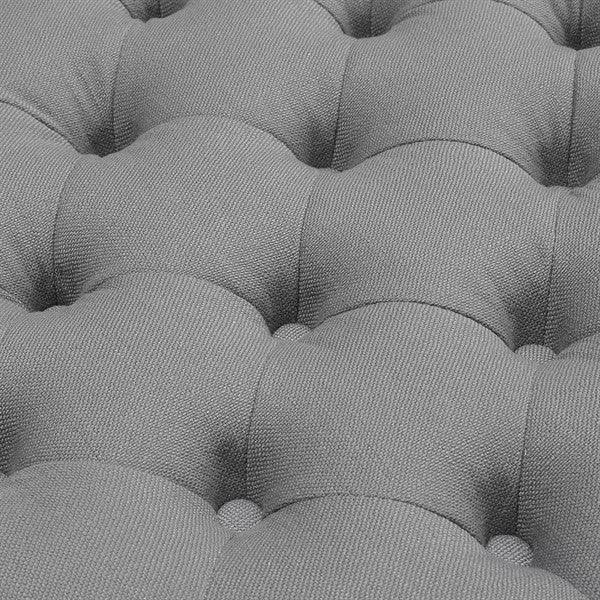 CLOVER Buttoned Coffee Table Grey Linen Quality Furniture Clearance Ltd