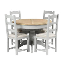 Load image into Gallery viewer, Chester Dove Grey 4-6 Seater Round Extending Dining Table Quality Furniture Clearance Ltd