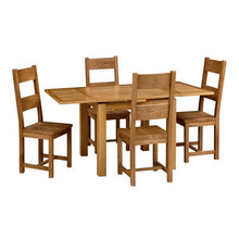 Load image into Gallery viewer, Oakland Rustic Oak Oakland 90cm-155cm Ext. Table and 4 Ladderback Chairs Quality Furniture Clearance Ltd