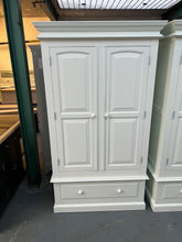Load image into Gallery viewer, Soft White Double Wardrobe with Drawer. furniture delivered