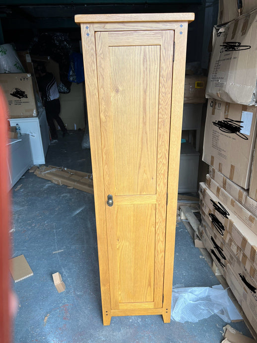 Oakland Rustic Oak Tall Shoe Cupboard Quality Furniture Clearance Ltd