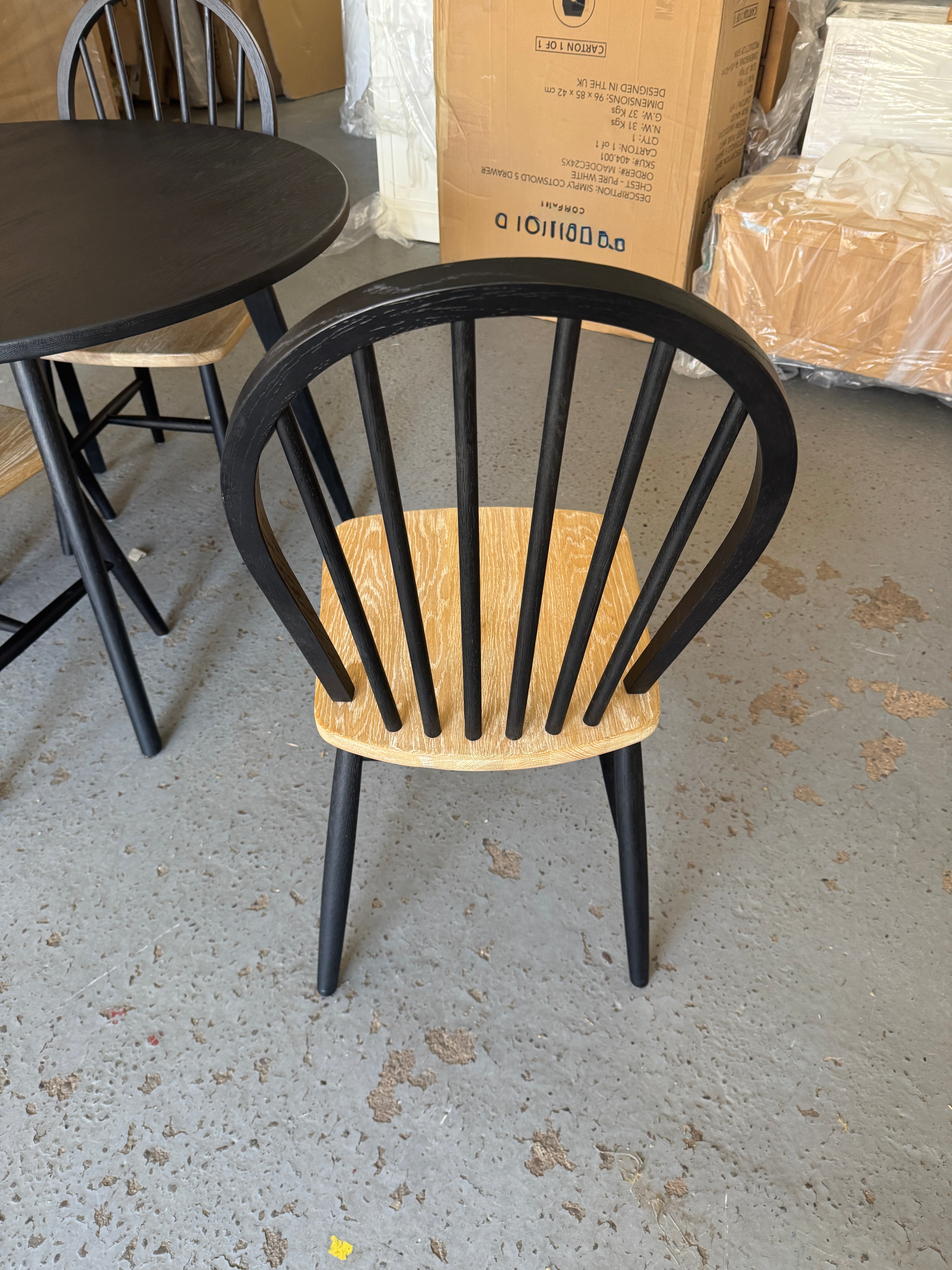 BERKELEY BLACK OAK Dining Table and 4 Chairs Quality Furniture Clearance Ltd