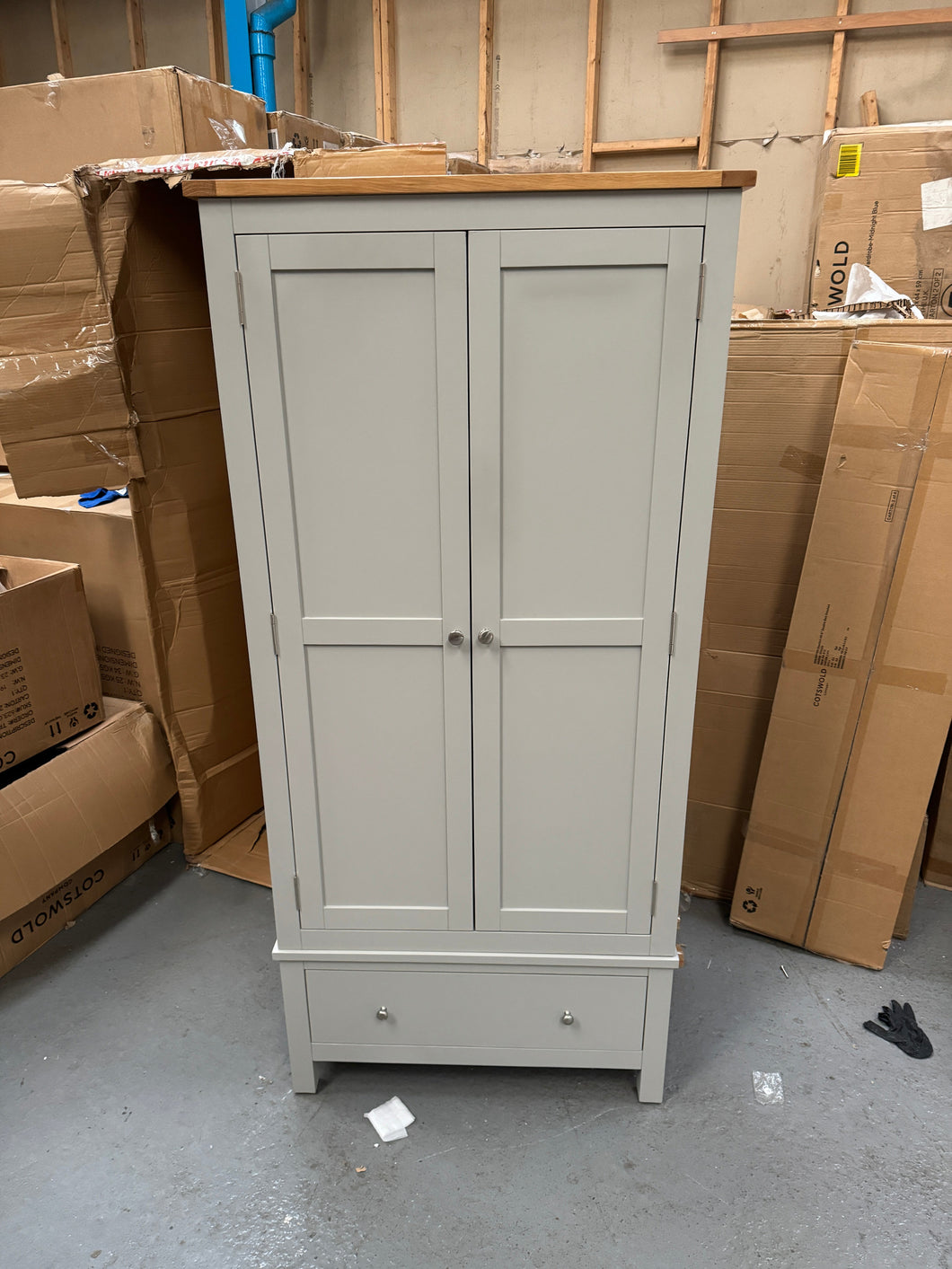 SIMPLY COTSWOLD PEBBLE GREY Double Wardrobe Quality Furniture Clearance Ltd
