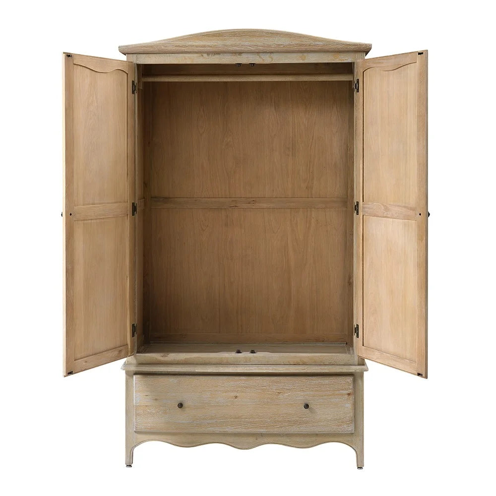 CAMILLE LIMEWASH OAK Double Wardrobe Quality Furniture Clearance Ltd