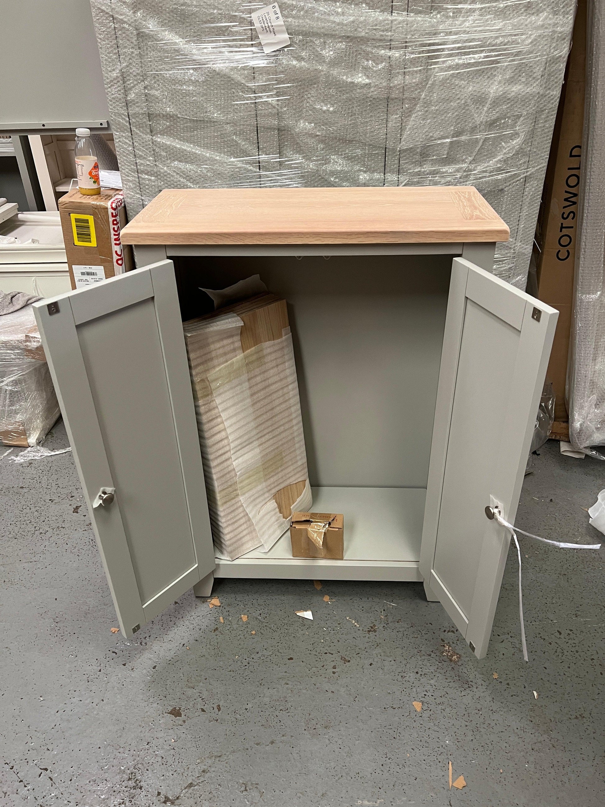 Chester Dove Grey Large Shoe Cupboard furniture delivered 