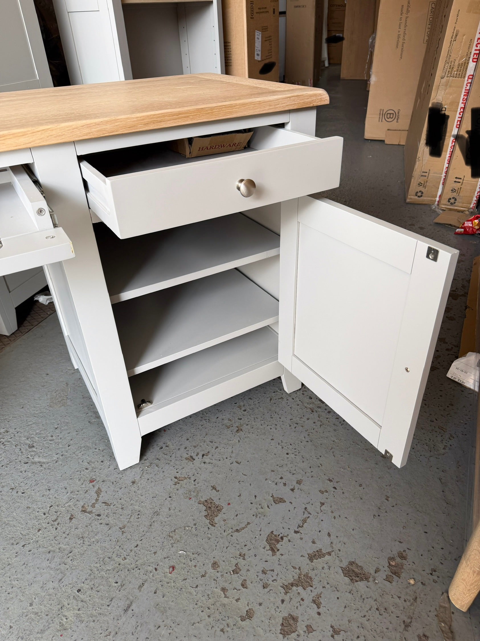 CHESTER DOVE GREY Double Pedestal Desk Quality Furniture Clearance Ltd