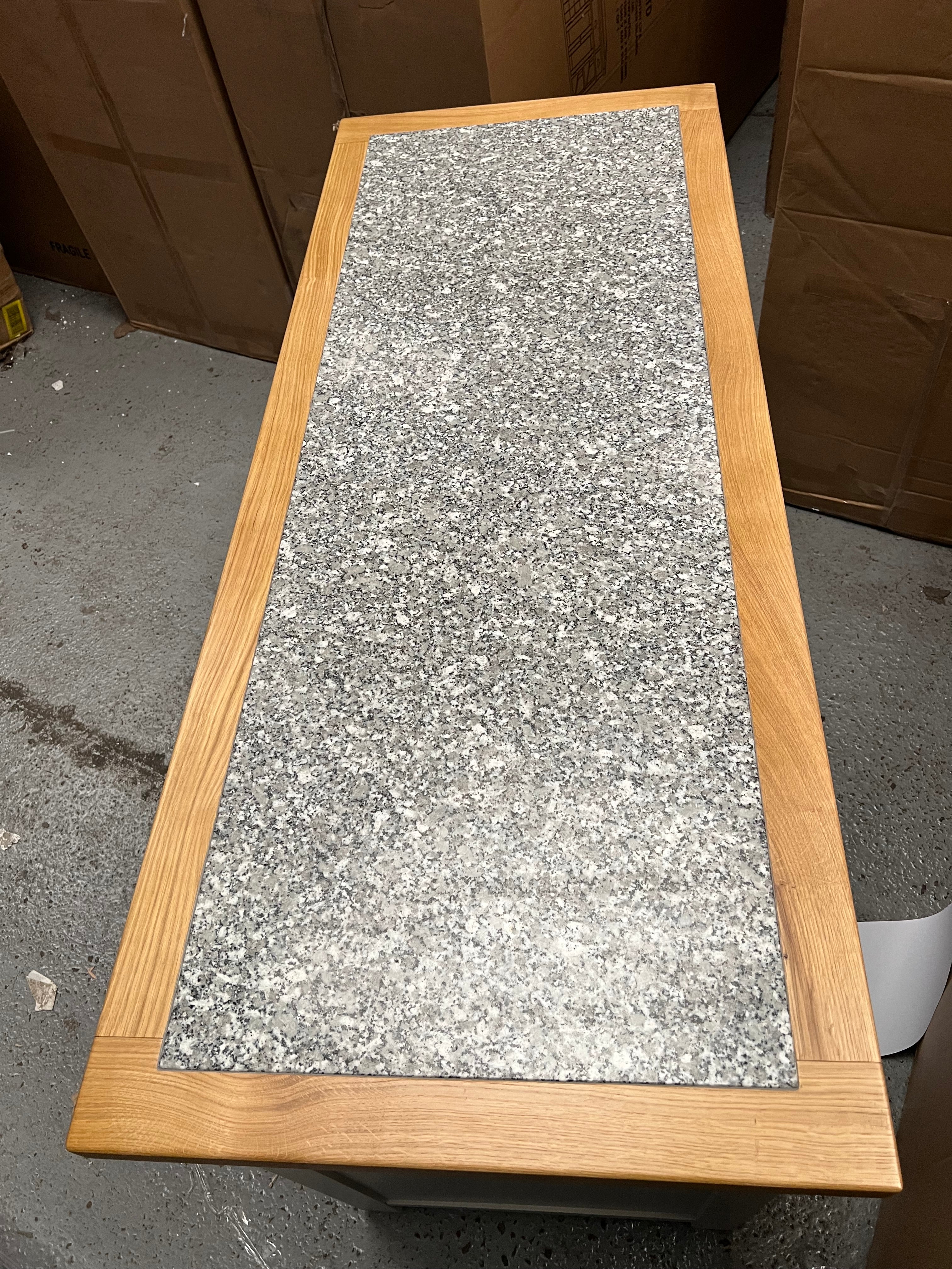 Hampshire ‘Country Life’ kitchen Island With Wine Rack - Grey Quality Furniture Clearance Ltd