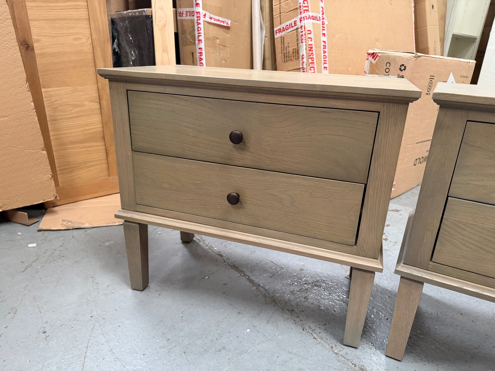 BIBURY SMOKED OAK
Wide 2 Drawer Bedside Table - set of 2 Quality Furniture Clearance Ltd