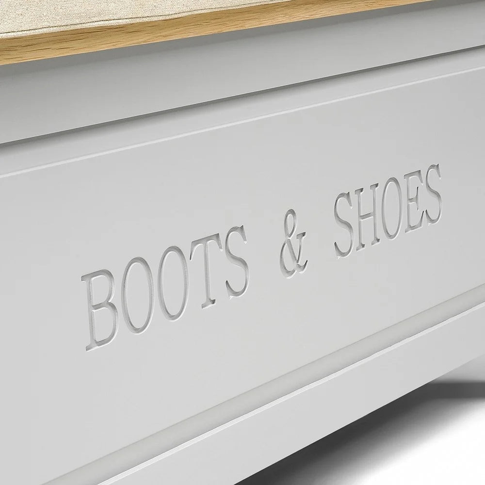 Chester Dove Grey Large Shoe Storage Trunk and Bench furniture delivered