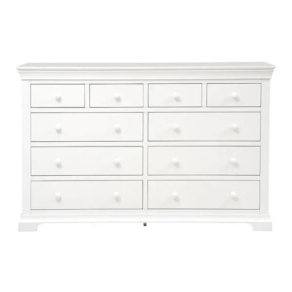 CHANTILLY WARM WHITE 10 Drawer Chest Quality Furniture Clearance Ltd