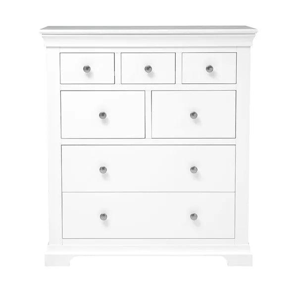 CHANTILLY WARM WHITE 7 Drawer Chest Quality Furniture Clearance Ltd