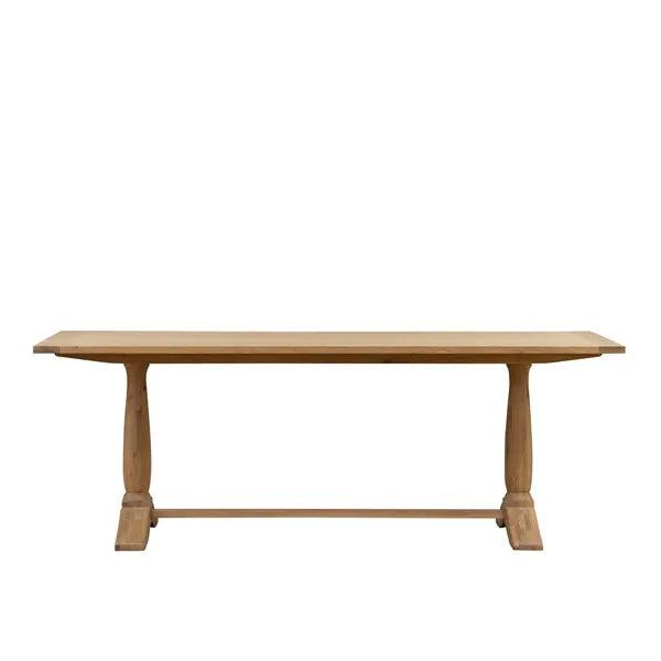 ELKSTONE MELLOW OAK 8 Seater Trestle Dining Table Quality Furniture Clearance Ltd