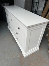 Load image into Gallery viewer, Chantilly Warm White 3 over 4 Drawer Chest furniture delivered
