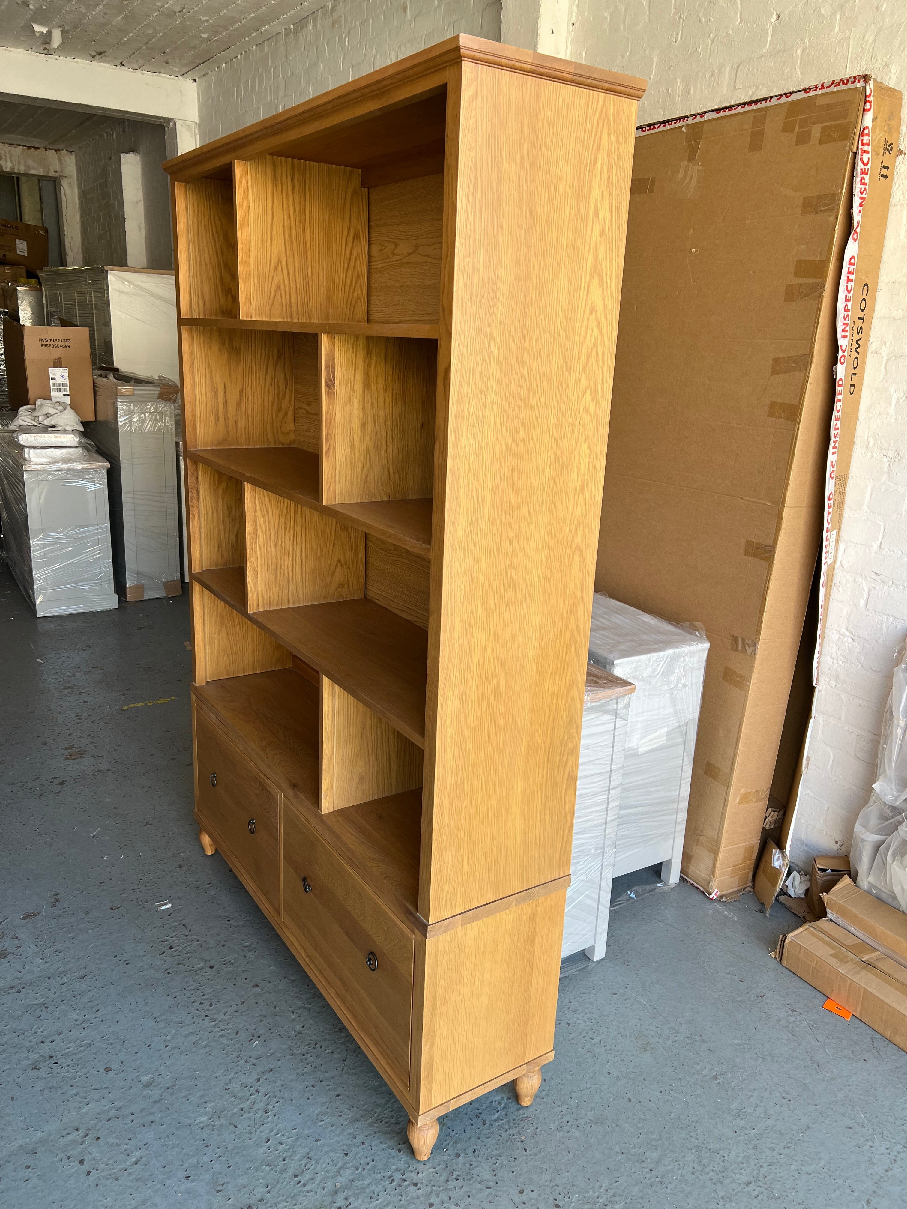 ELKSTONE MELLOW OAK
Large Bookcase with Drawers Quality Furniture Clearance Ltd