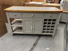 Load image into Gallery viewer, Hampshire ‘Country Life’ kitchen Island With Wine Rack - Grey Quality Furniture Clearance Ltd
