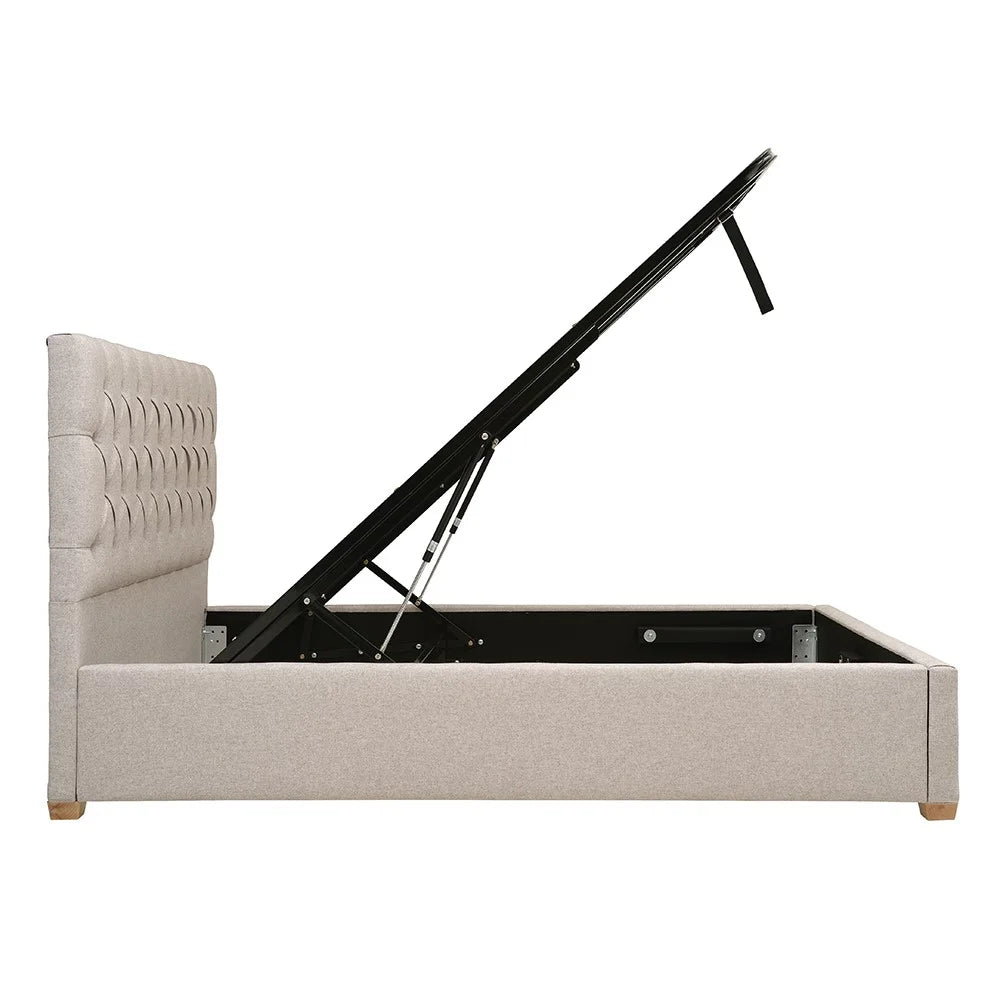 EVESHAM
Natural Tweed King Size Ottoman Bed Quality Furniture Clearance Ltd