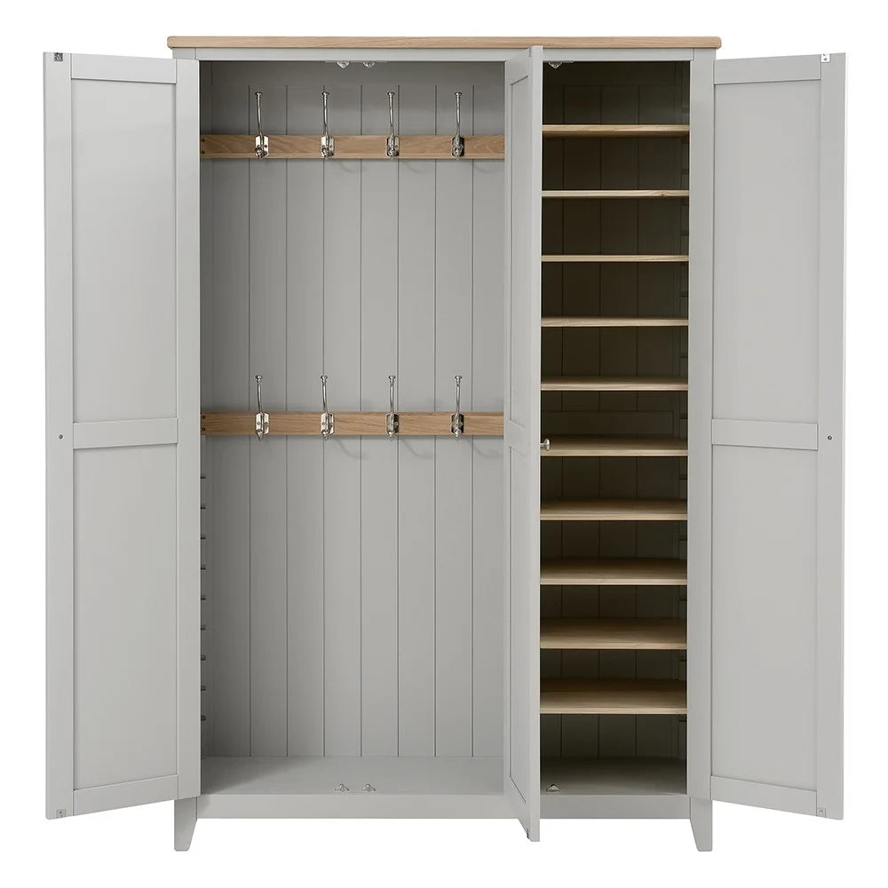Chester Dove Grey 3 Door Hallway Cloakroom Quality Furniture Clearance Ltd