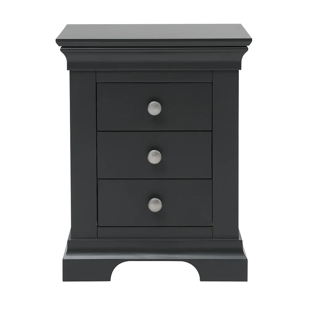 CHANTILLY DUSKY BLACK Set of 2 Bedside Tables Quality Furniture Clearance Ltd