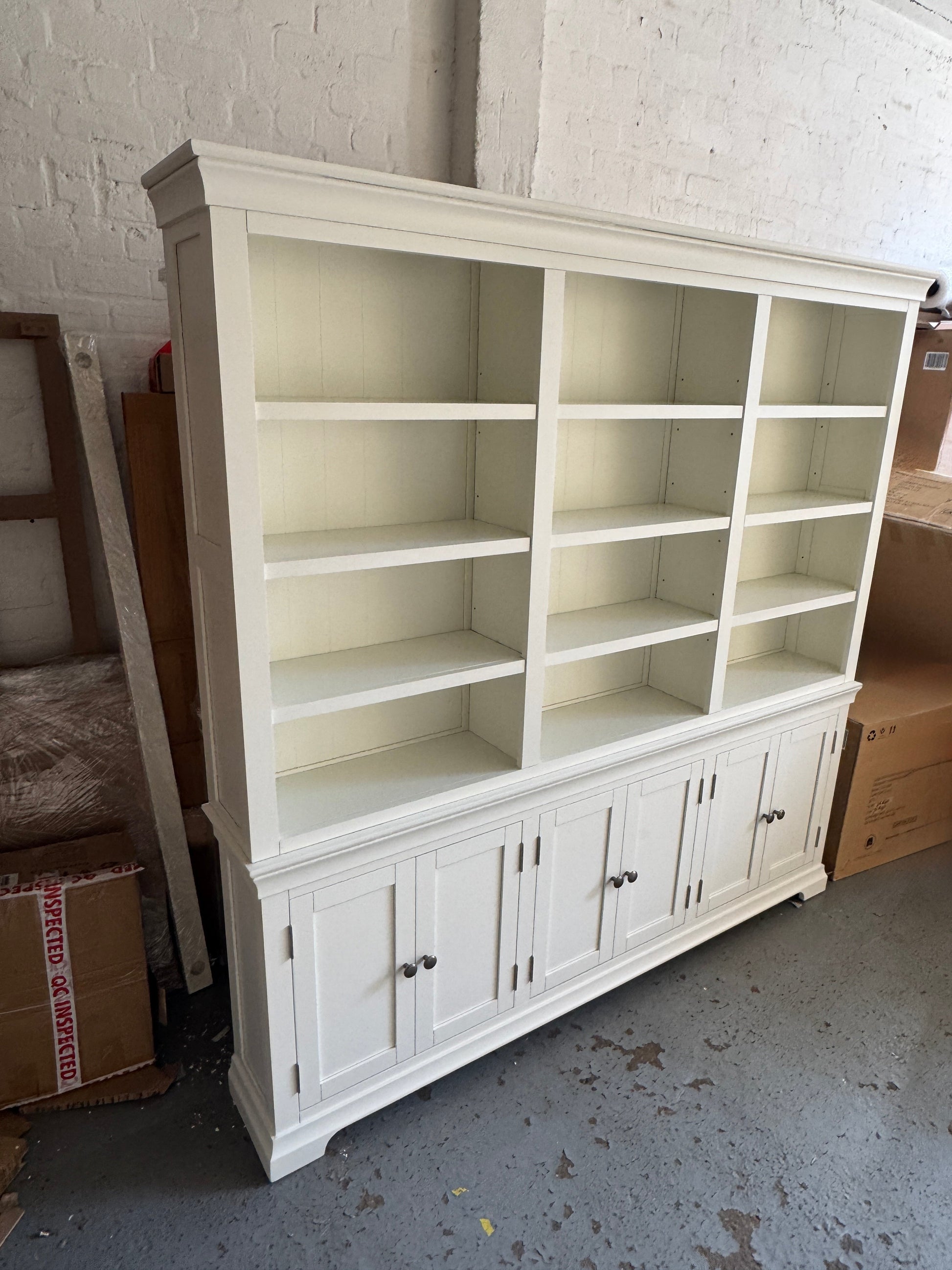 Chantilly Warm White Grand Bookcase Quality Furniture Clearance Ltd