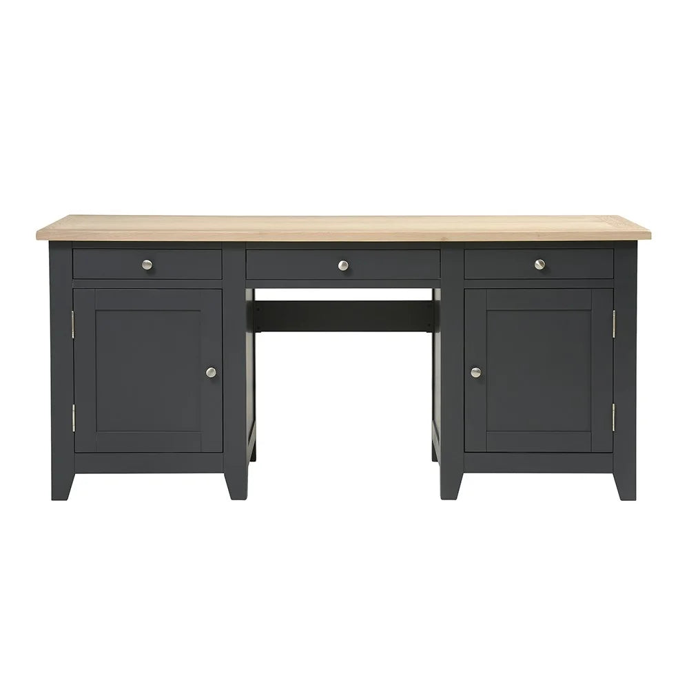 Chester Charcoal Double Pedestal Desk furniture delivered