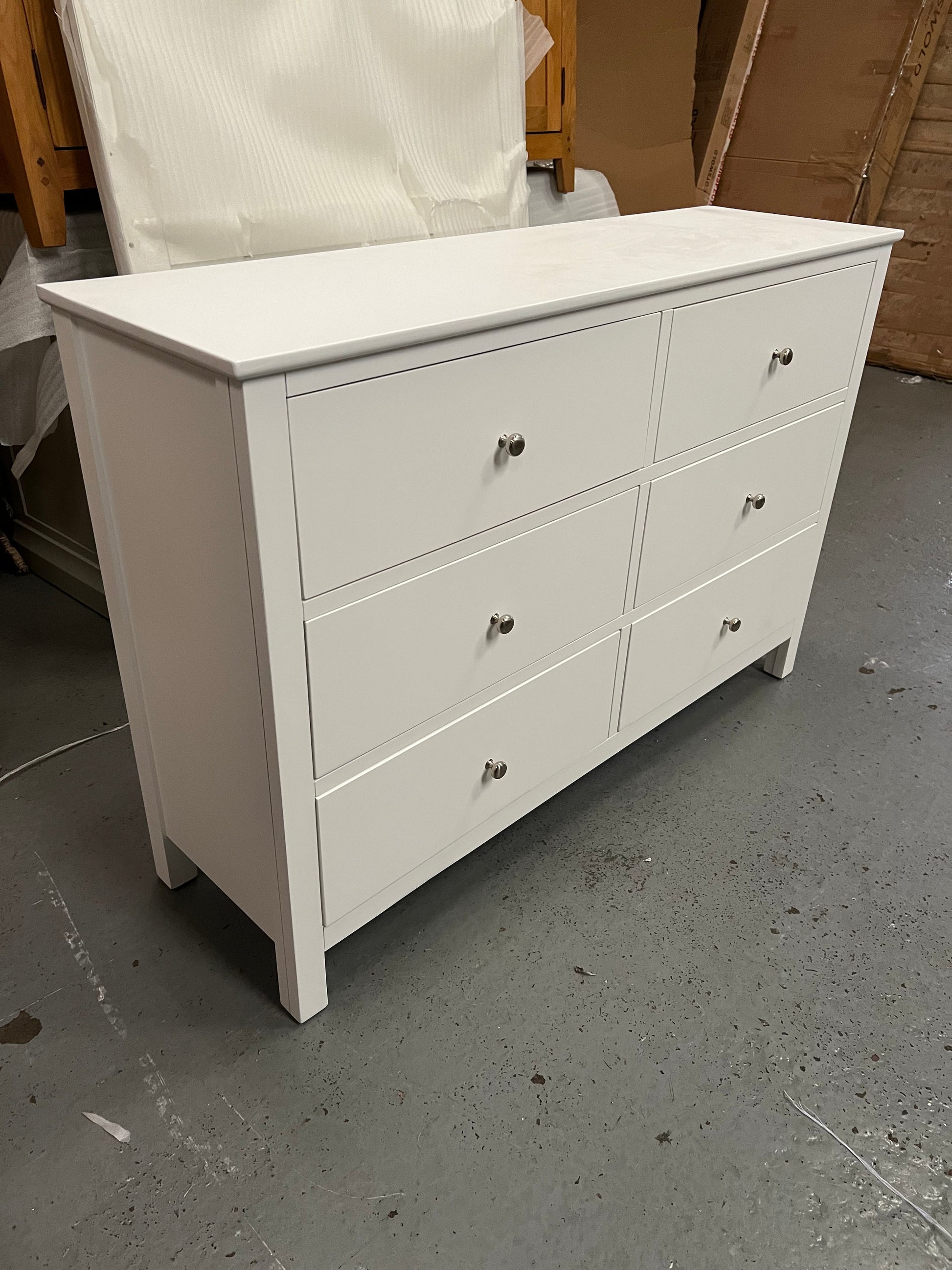 SIMPLY COTSWOLD DOVE GREY 6 Drawer Chest Quality Furniture Clearance Ltd