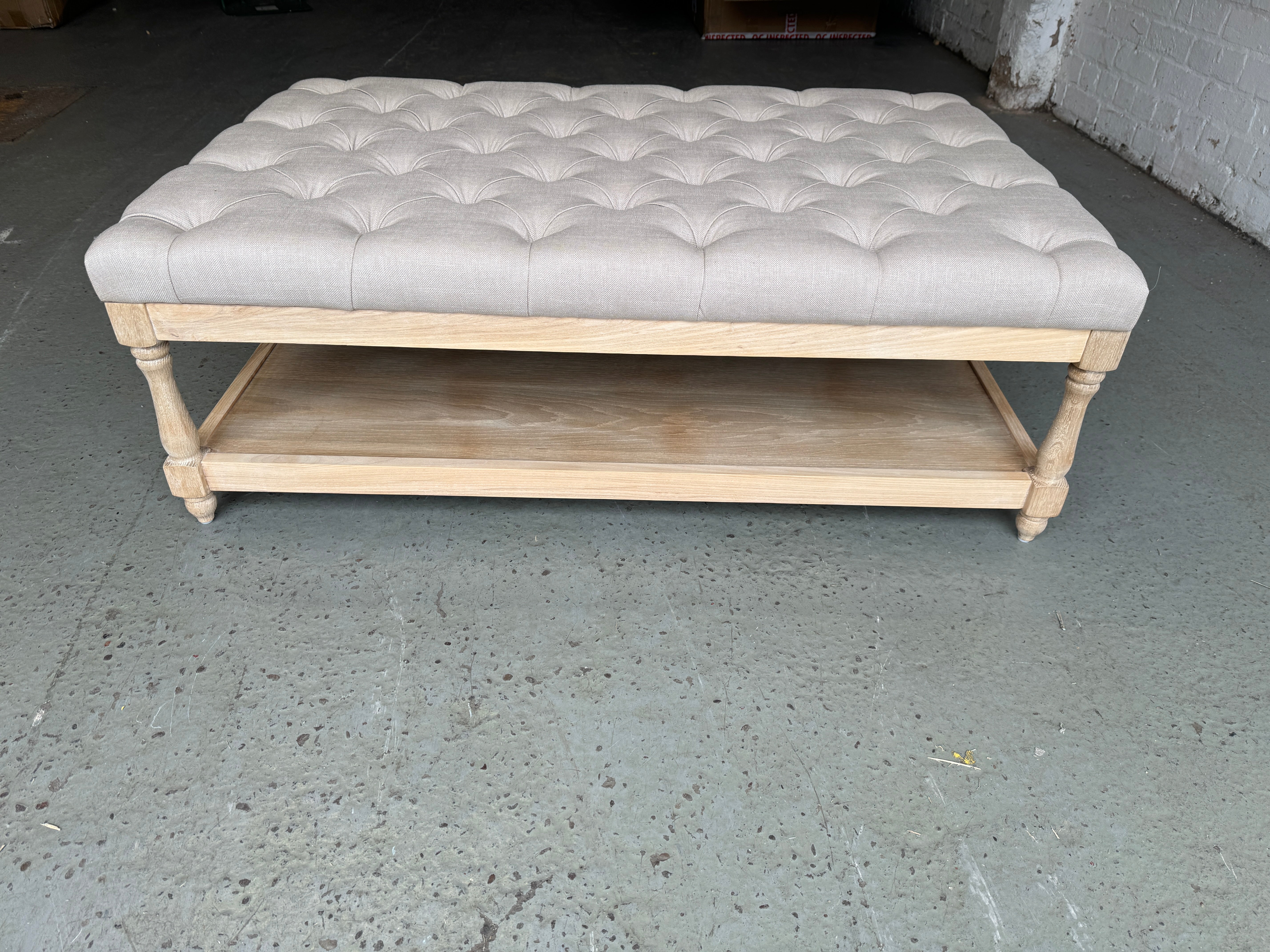 CLOVER
Rectangular Coffee Table with Shelf- Stone Linen Quality Furniture Clearance Ltd