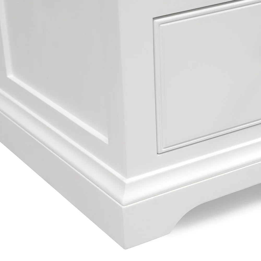 Set of 2 FAIRFORD WARM WHITE 3 Drawer Bedside Table Quality Furniture Clearance Ltd