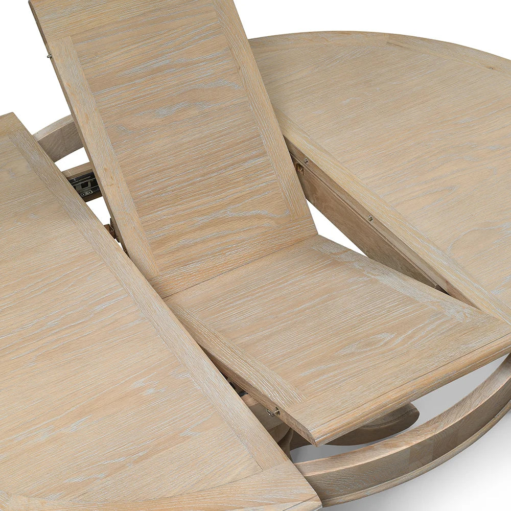 CAMILLE LIMEWASH OAK
Extending Round Dining Table Quality Furniture Clearance Ltd