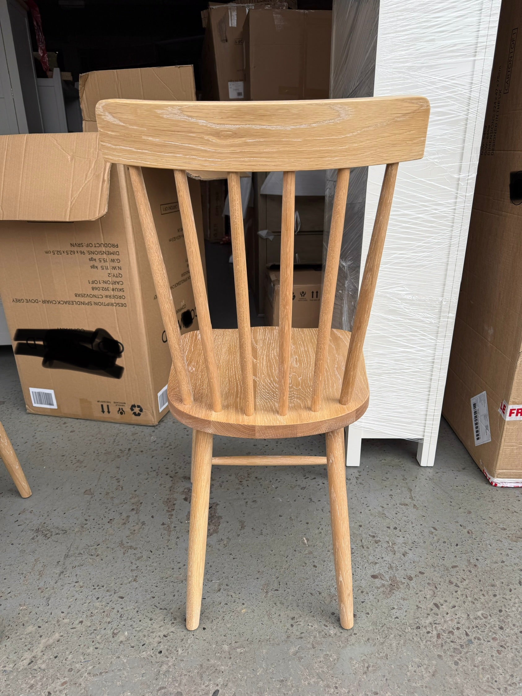 INGLESHAM WHITEWASH OAK Spindleback Chair (Set of two) Quality Furniture Clearance Ltd