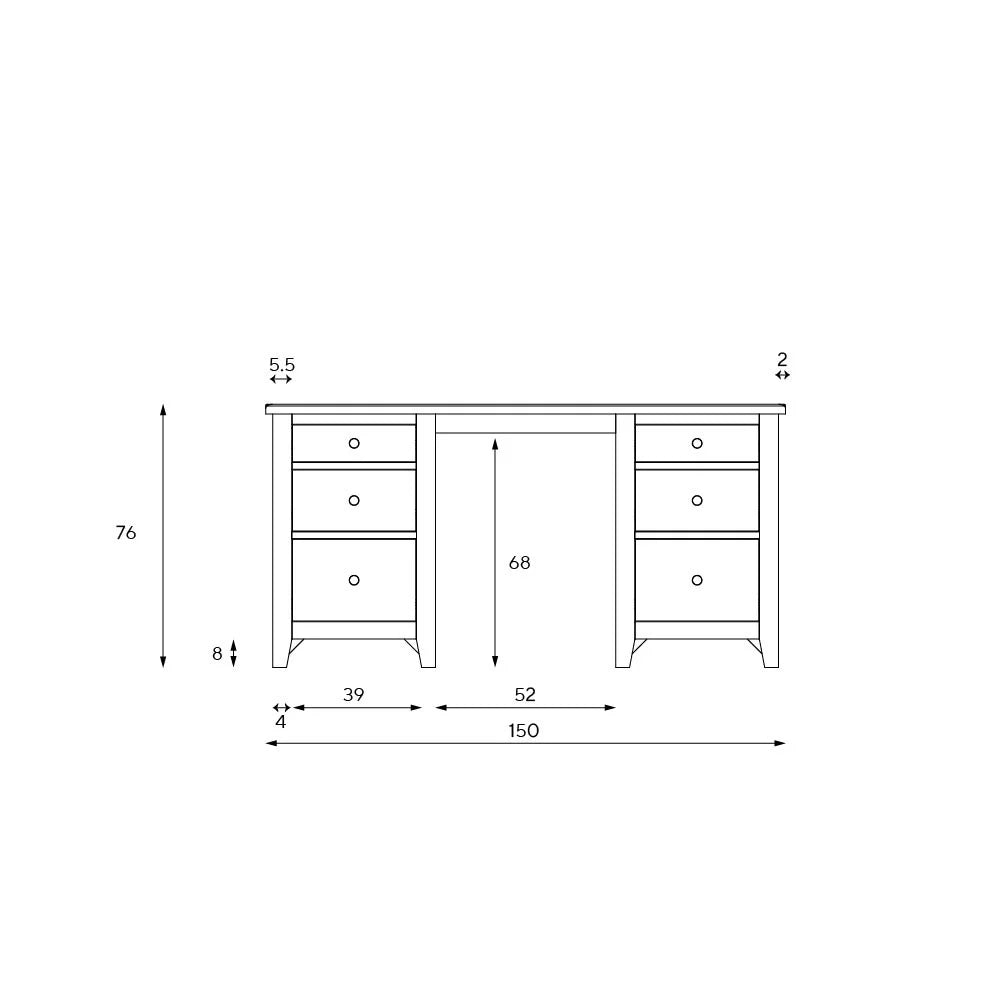 CHESTER DOVE GREY
Double Pedestal Dressing Table Quality Furniture Clearance Ltd