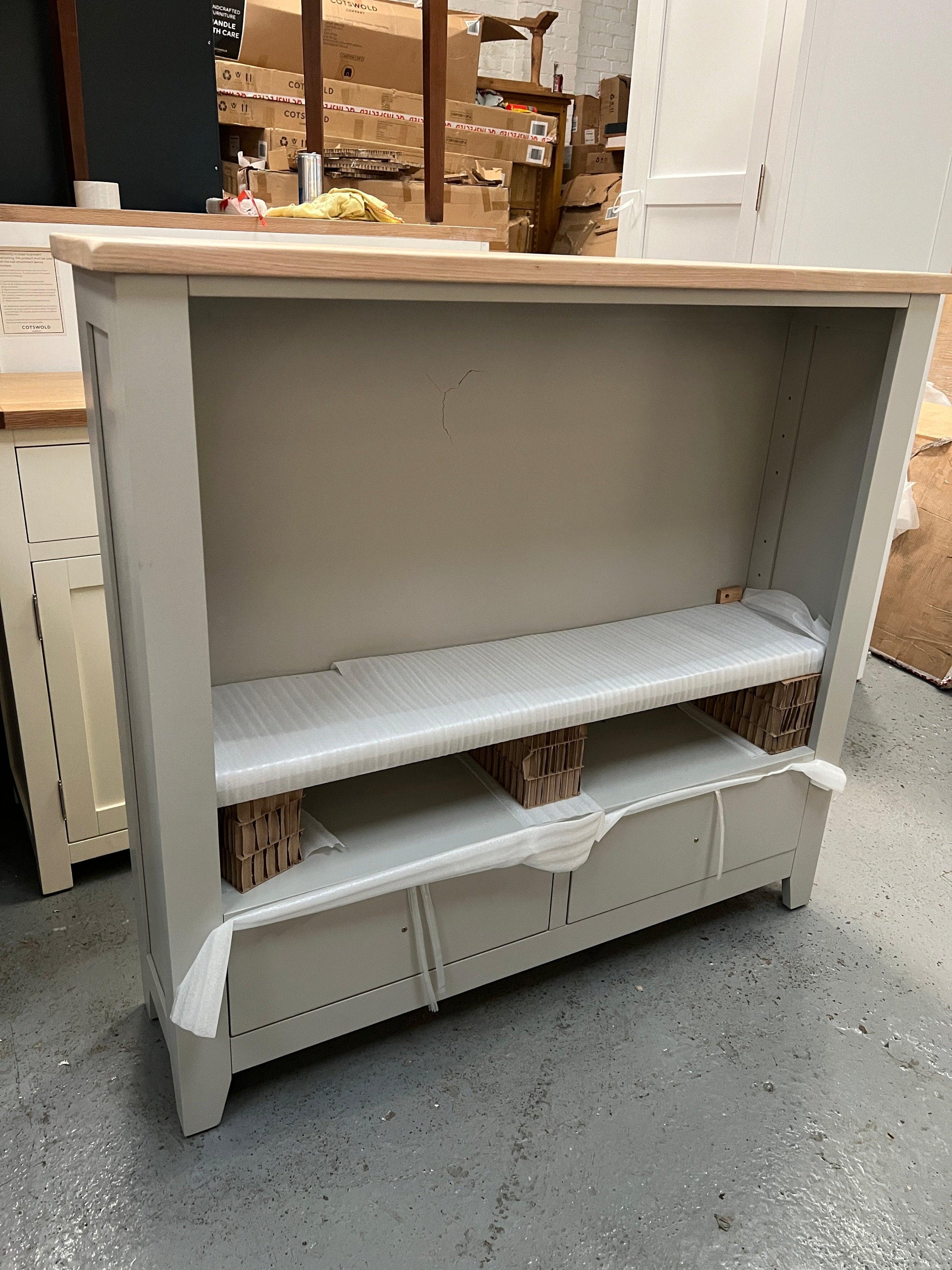CHESTER DOVE GREY
Small Bookcase With Drawers Quality Furniture Clearance Ltd