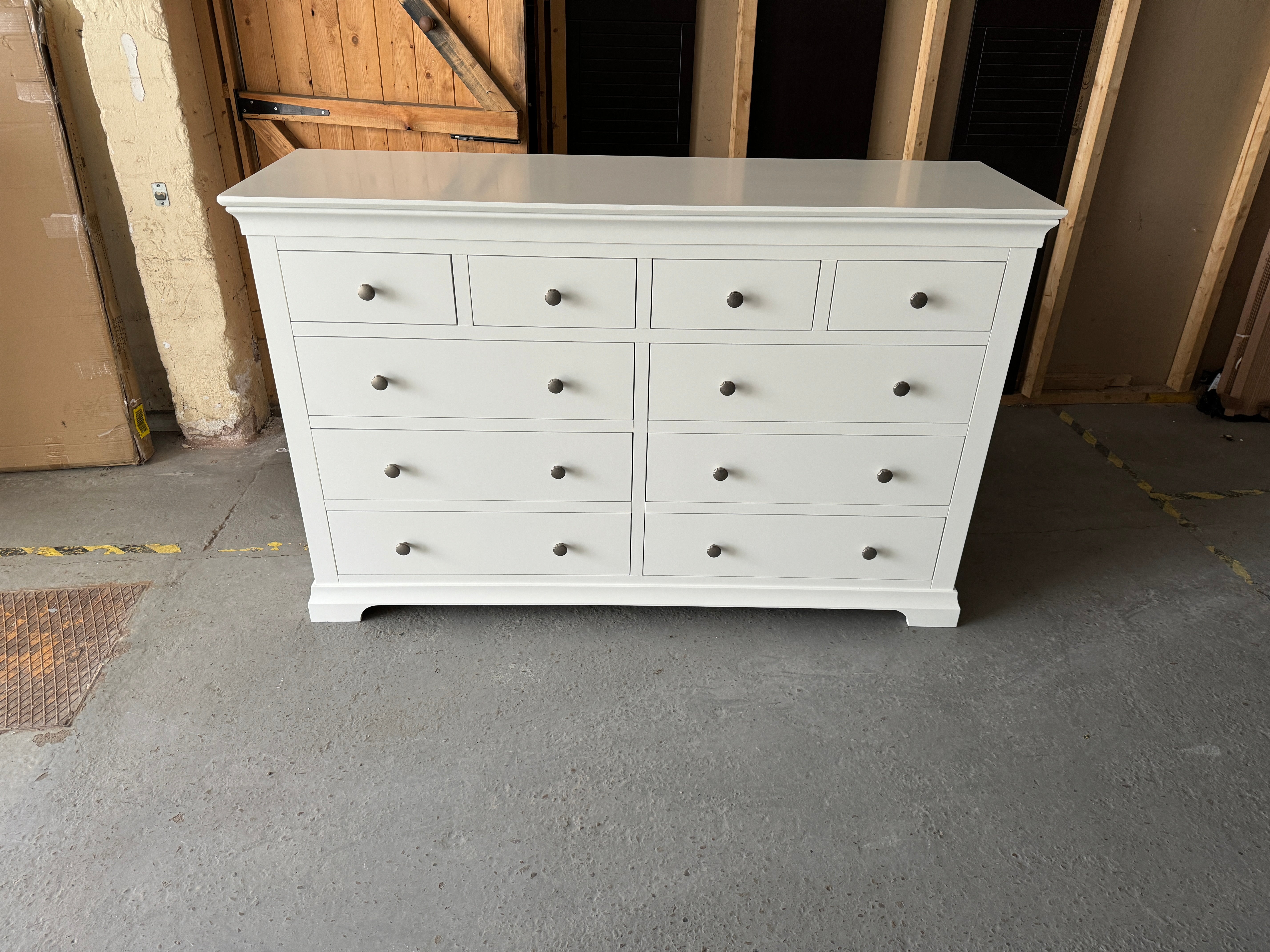 Chantilly Warm White 10 Drawer Chest Quality Furniture Clearance Ltd