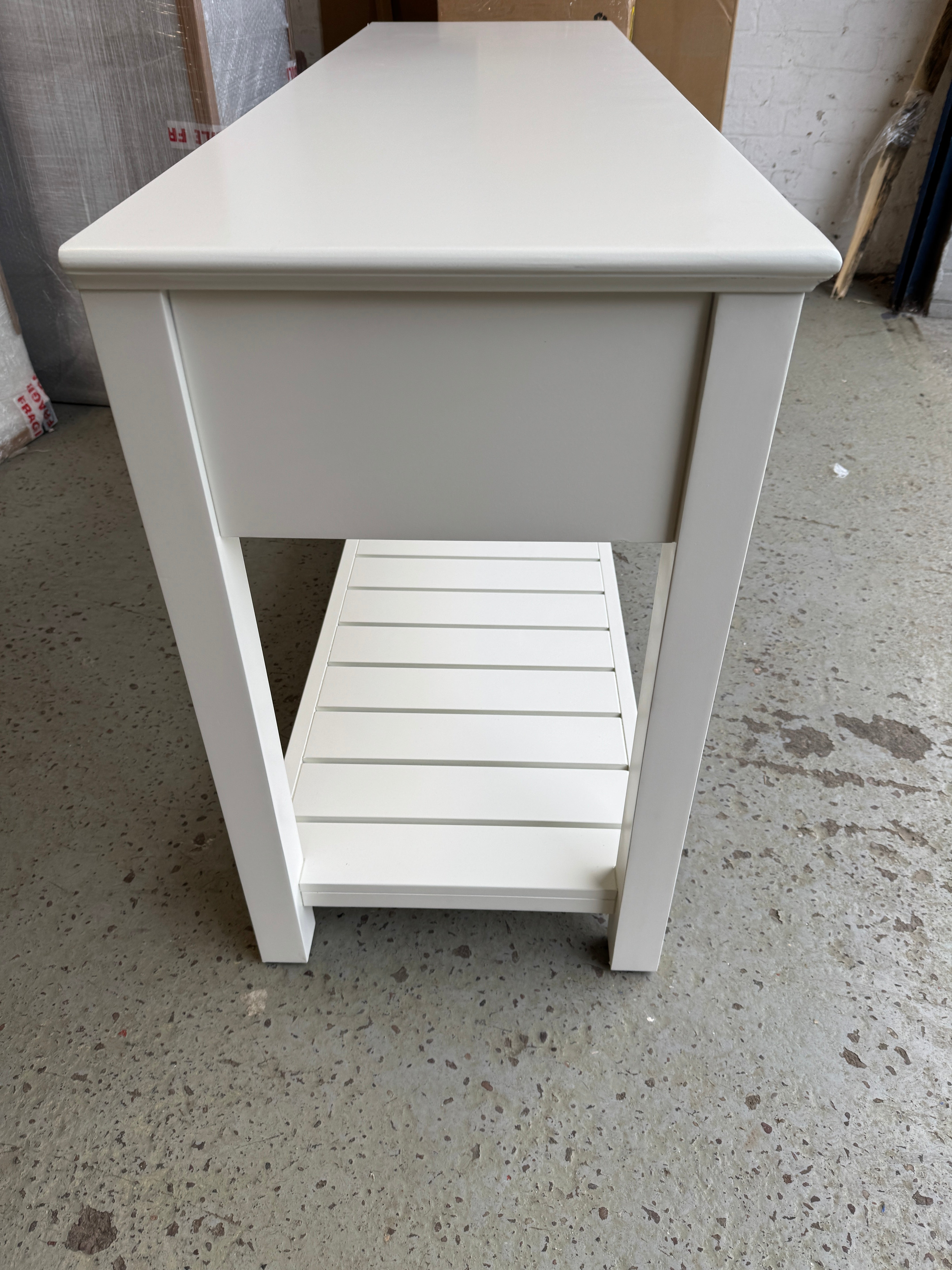 STOW WARM WHITE Extra Large Console Table Quality Furniture Clearance Ltd