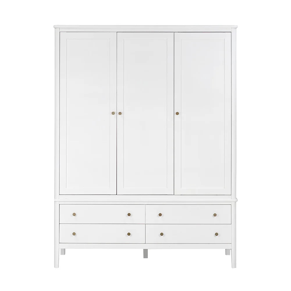 Berkeley White Oak Triple Wardrobe Quality Furniture Clearance Ltd