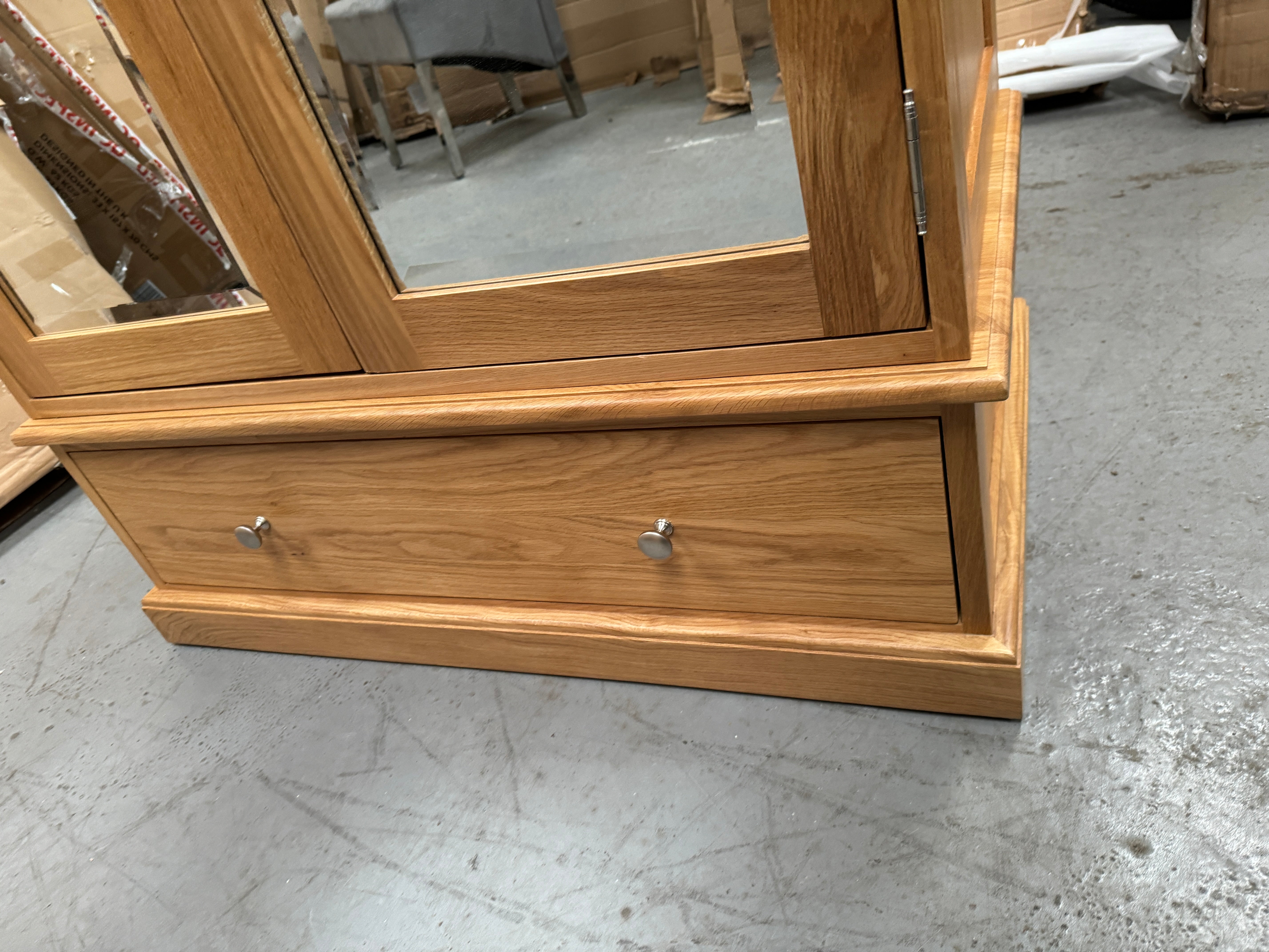 Appleby Light Oak Double Wardrobe with Mirrors Wardrobe. furniture delivered