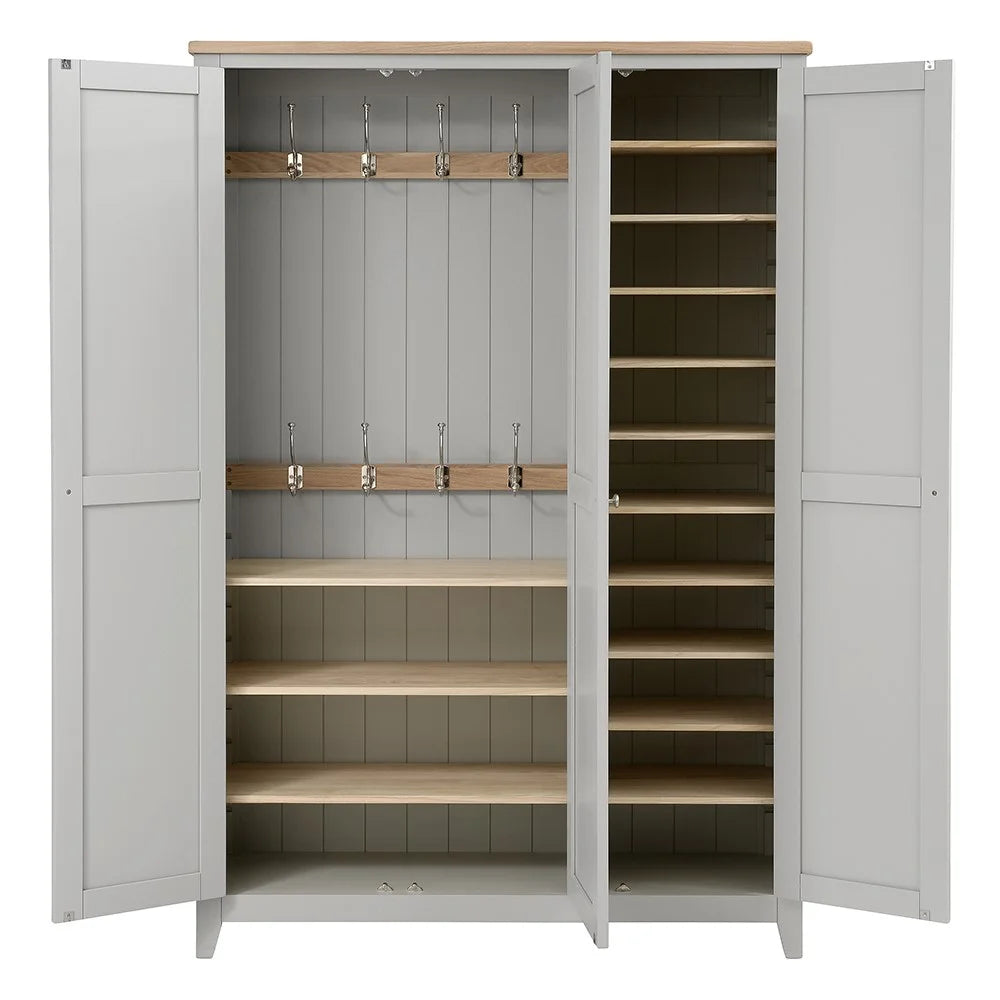 Chester Dove Grey 3 Door Hallway Cloakroom Quality Furniture Clearance Ltd