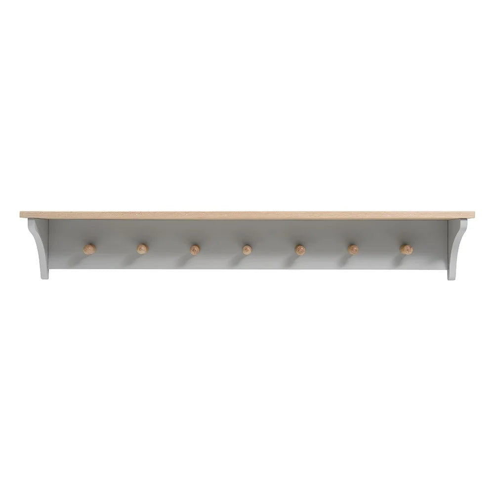 CHESTER DOVE GREY
7 Coat Peg Shelf (130cm) Quality Furniture Clearance Ltd