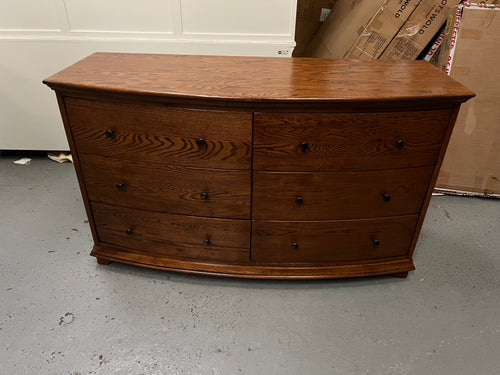 WINCHCOMBE DARK OAK Low and Wide 6 Drawer Chest Quality Furniture Clearance Ltd