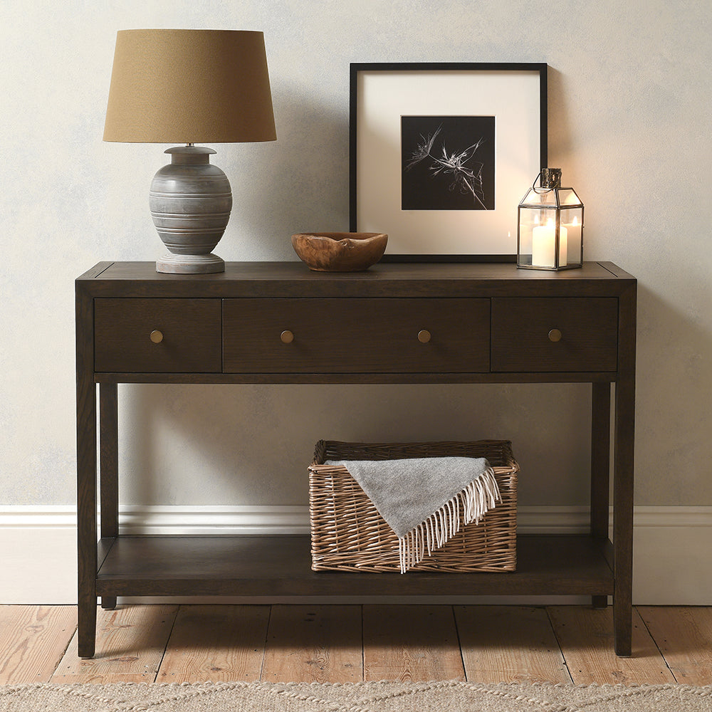 BLOCKLEY BROWN OAK Hallway/Console table Quality Furniture Clearance Ltd