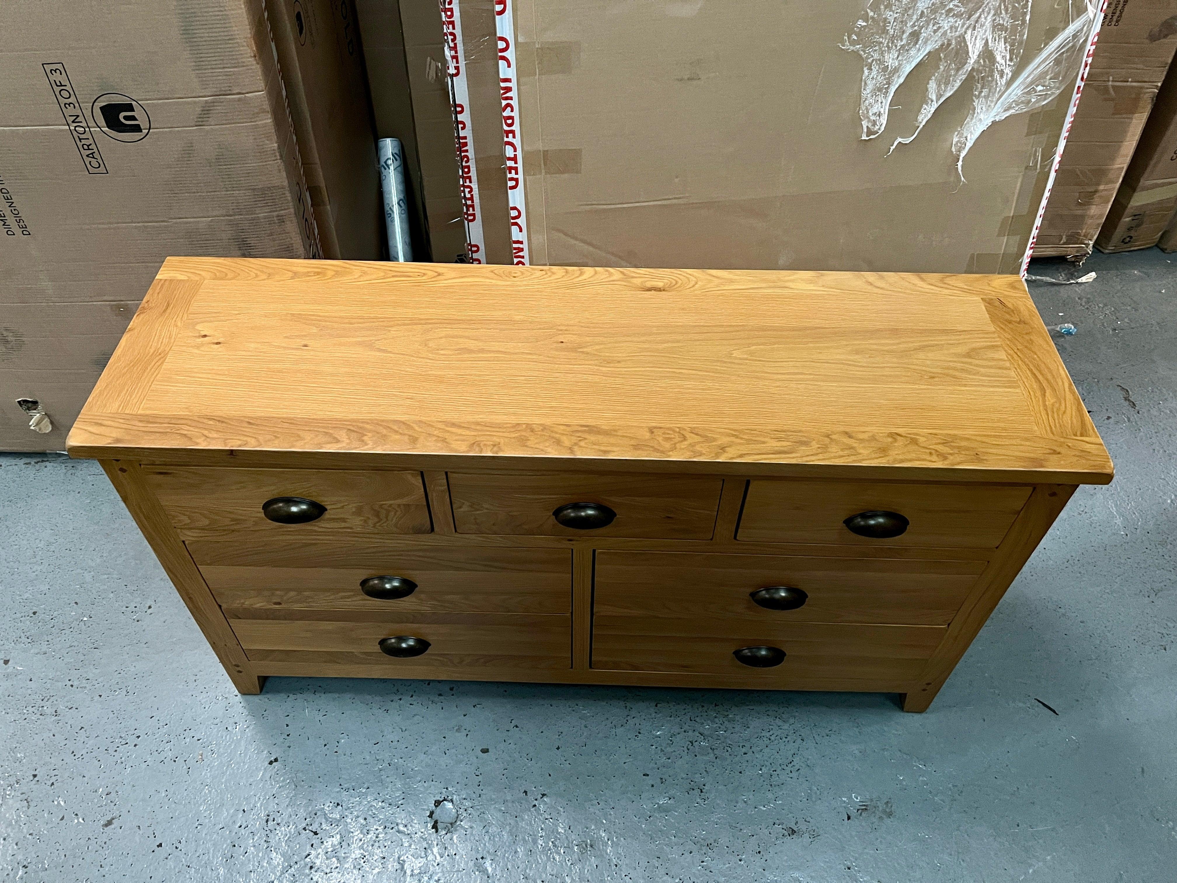 OAKLAND RUSTIC OAK
New 3 Over 4 Drawer Chest Quality Furniture Clearance Ltd