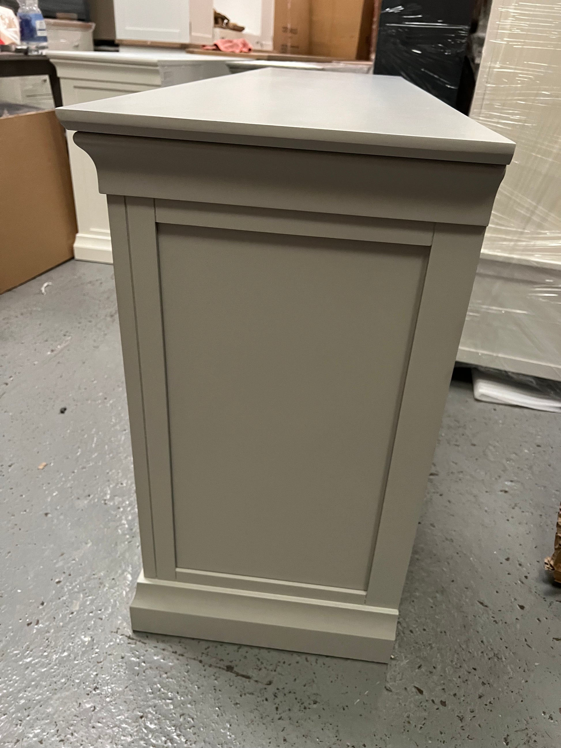 CHANTILLY PEBBLE GREY Double Pedestal Dressing Table Quality Furniture Clearance Ltd