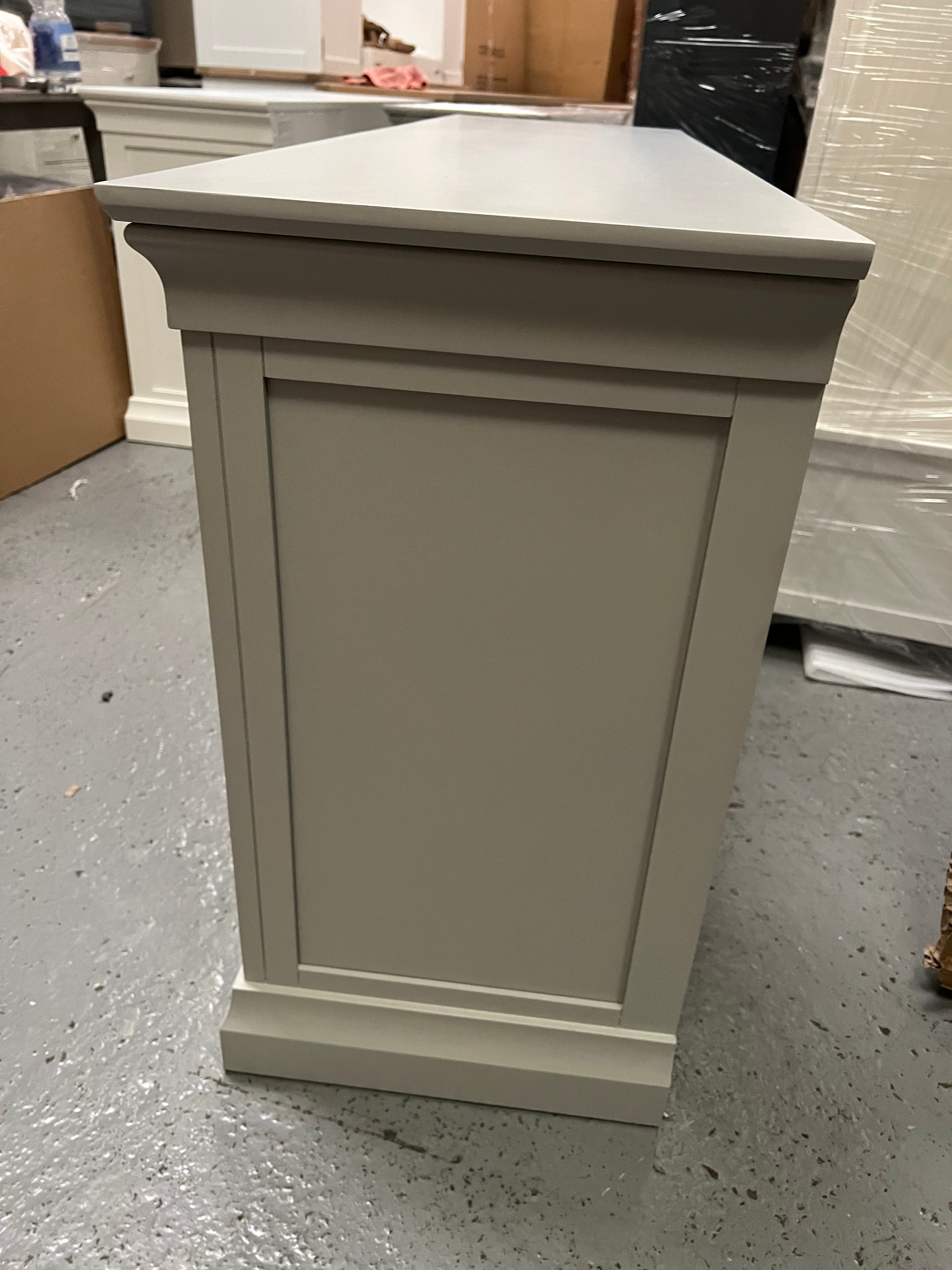 CHANTILLY PEBBLE GREY Double Pedestal Dressing Table Quality Furniture Clearance Ltd