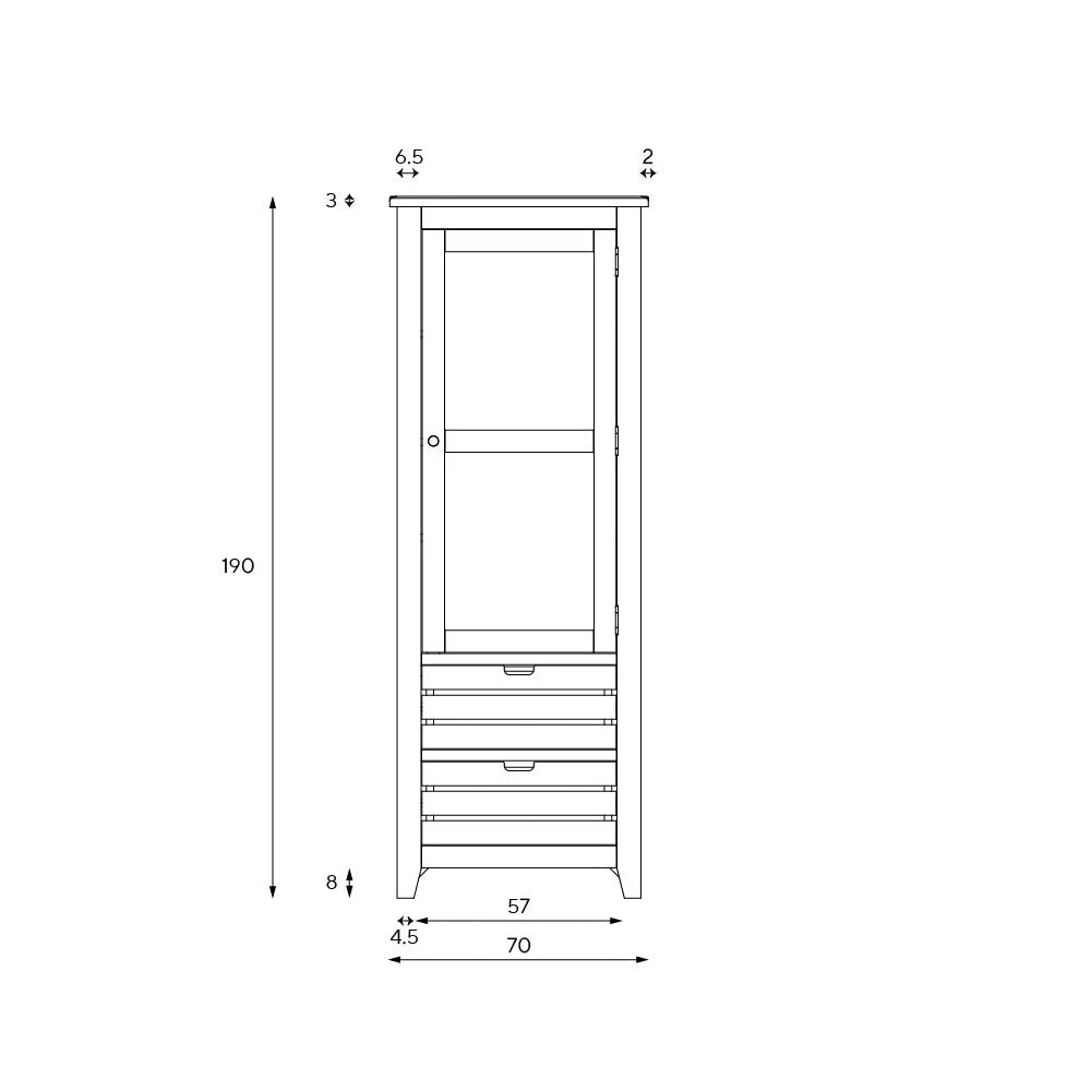 Chester Dove Grey Narrow Larder Quality Furniture Clearance Ltd