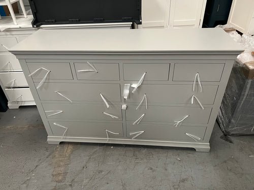 Chantilly Pebble Grey 10 Drawer Chest Quality Furniture Clearance Ltd
